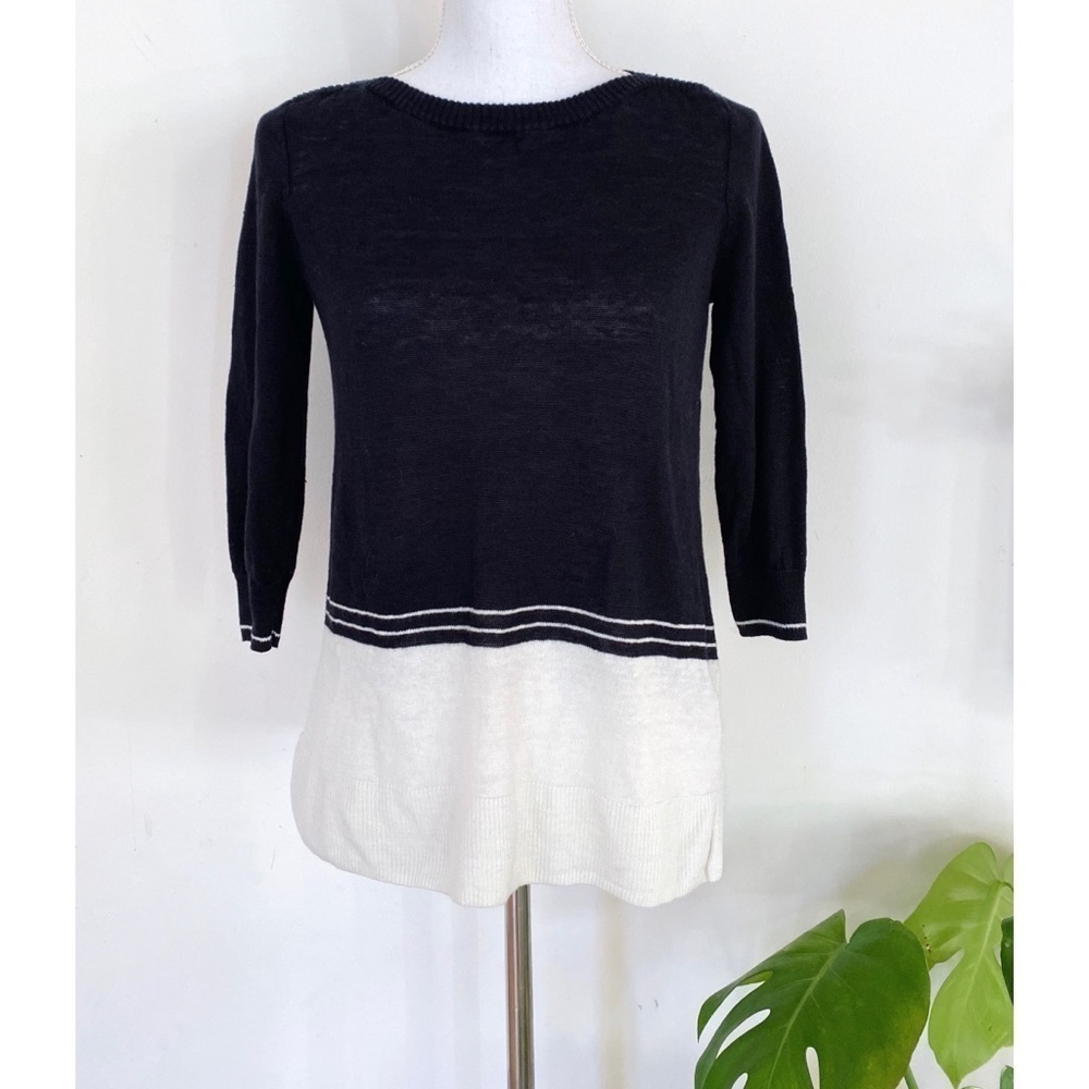 EUC Madewell Linen Colorblock Striped Pullover XS​​​​​